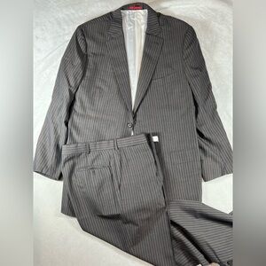 Isaia Gray Pinstripe Suit